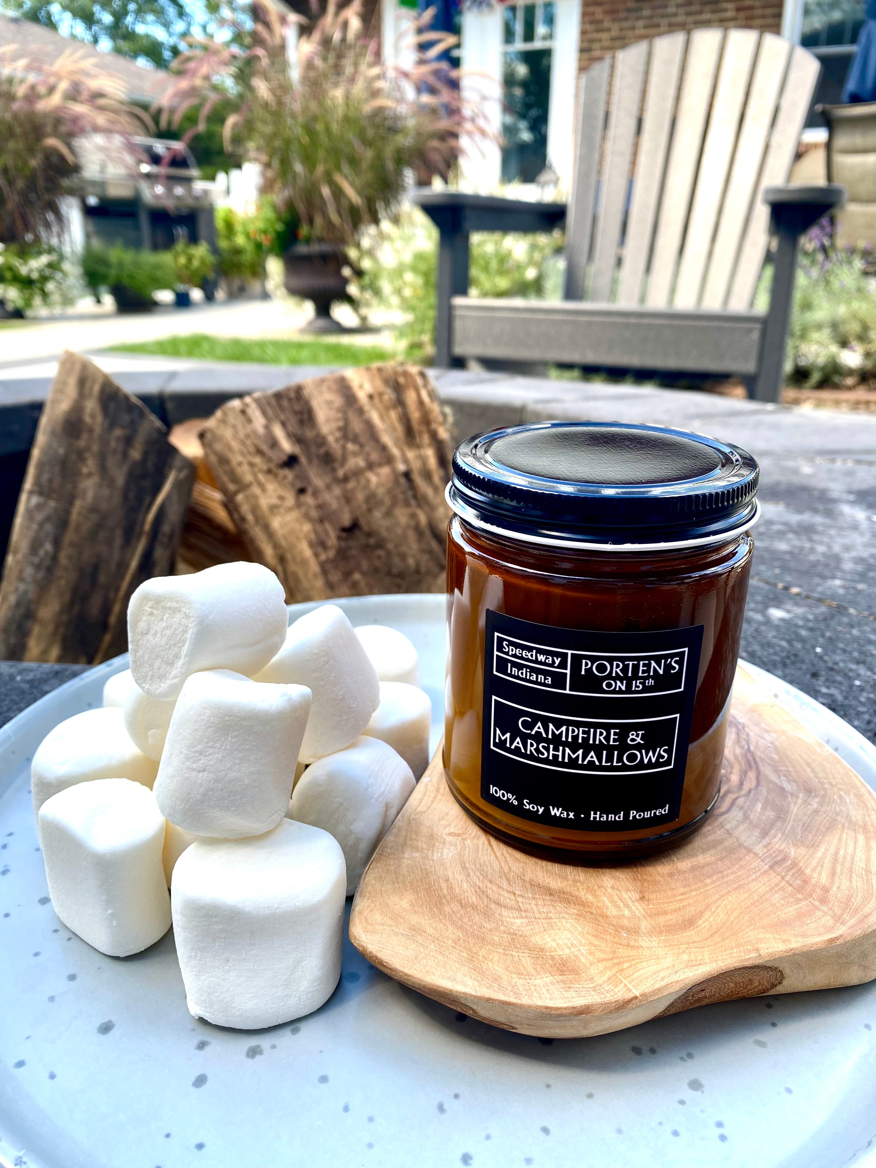 Toasted Marshmallow Soy Wax Candle Scent: Ozone, Marshmallow, Smoke 